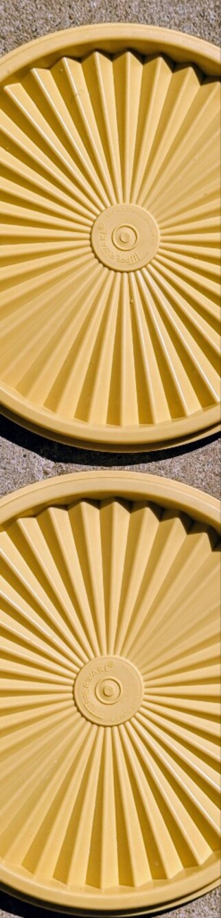 Tupperware Harvest Gold Sunburst #808 Replacement Lids 6.5" EVC